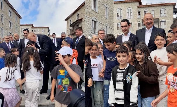 Prezidentin Şuşa səfərində uşaqlarla səmimi görüşü