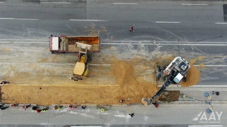 8 Noyabr prospektinin bir hissəsində təmir işləri icra olunur VİDEO/FOTO