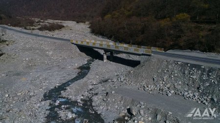 Qax rayonunda Aşağı Malax-Qaşqaçay-Armudlu yolu yenidən qurulub