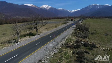 Qax rayonunda Aşağı Malax-Qaşqaçay-Armudlu yolu yenidən qurulub