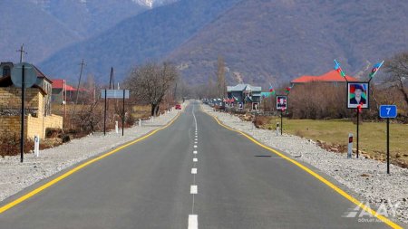 Qax rayonunda Aşağı Malax-Qaşqaçay-Armudlu yolu yenidən qurulub