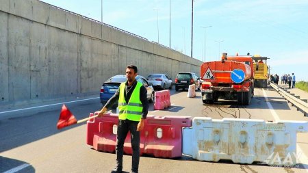 Bakı Dairəvi avtomobil yolunun bir hissəsində təmir işləri aparılıb VİDEO/FOTO