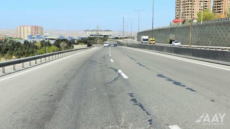 Bakı Dairəvi avtomobil yolunun bir hissəsində təmir işləri aparılıb VİDEO/FOTO