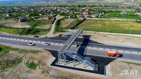 Yeni yerüstü piyada keçidinin inşası yekunlaşıb VİDEO/FOTO