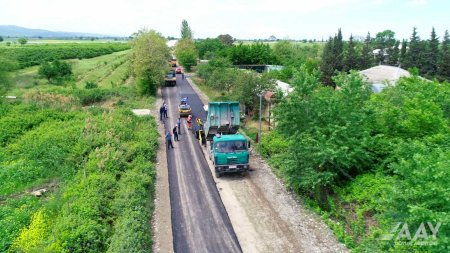 Ağalıq‒Daşlıyataq‒Günəşli avtomobil yolunun təmiri davam edir VİDEO/FOTO