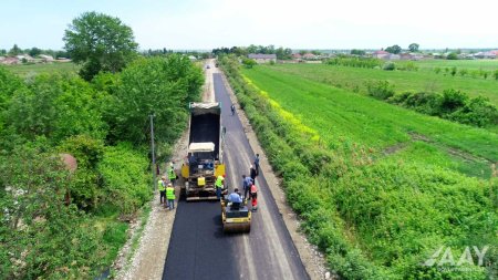 Ağalıq‒Daşlıyataq‒Günəşli avtomobil yolunun təmiri davam edir VİDEO/FOTO