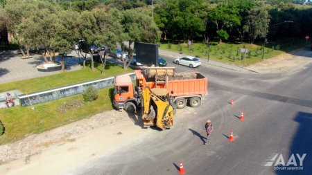 8 Noyabr prospektində əsaslı təmir işləri davam etdirilir VİDEO/FOTO