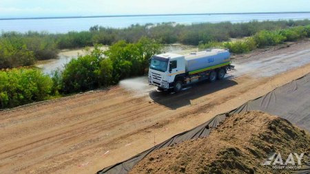 Mövcud M3 magistralının Yenikənd-Biləsuvar hissəsinin tikintisi sürətlə davam edir  VİDEO/FOTO