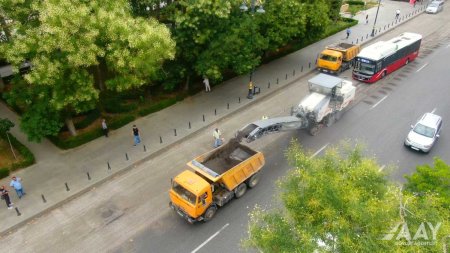 Bakı şəhəri, Nəsimi rayonu, 28 May küçəsi təmir olunur VİDEO/FOTO