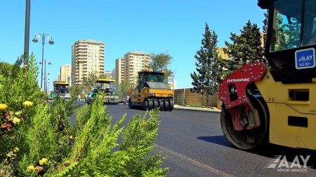 Yasamal rayonu, Həsən bəy Zərdabi küçəsində təmir işləri aparılır VİDEO/FOTO