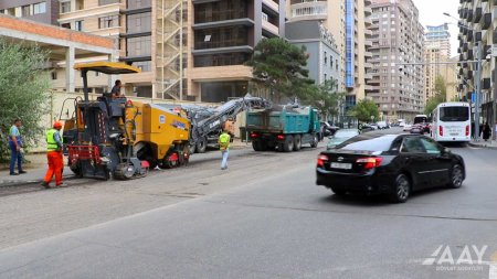 Bakı şəhəri, Nəsimi rayonu, Kövkəb Səfərəliyeva küçəsi təmir olunur VİDEO/FOTO